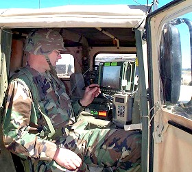 Applique'  bord d'un Humvee