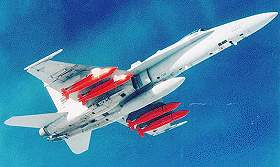 F/A-18 transportant 4 bombes planantes guidées JSOW